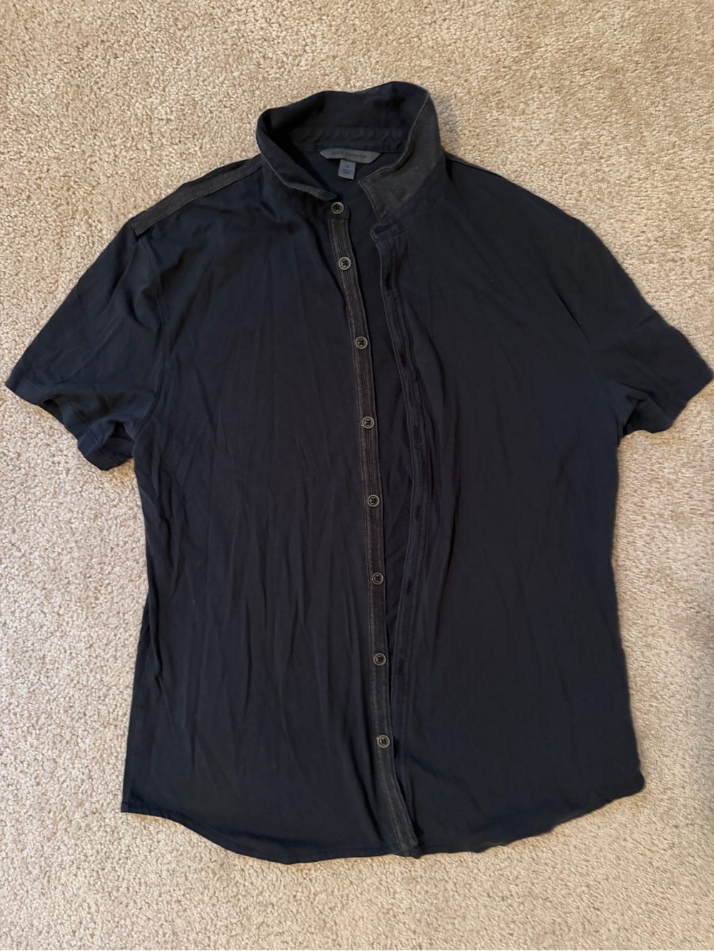 John Varvatos Men's Black & dark blue Short-Sleeve Button-Up Shirt